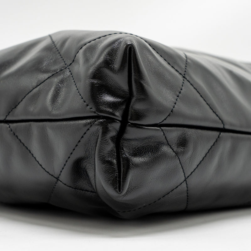Chanel Small 22Bag Shiny Calfskin BLACK GHW (Microchip)
