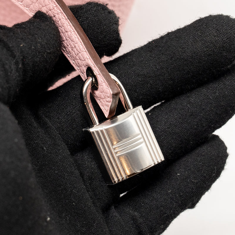 Hermes Picotin 18 Lock bag clemence rose sakura SHW stamp W