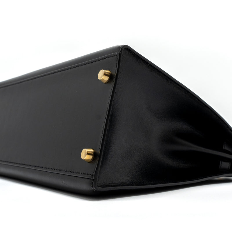 Hermes Kelly 32 Box Black GHW Stamp Square C