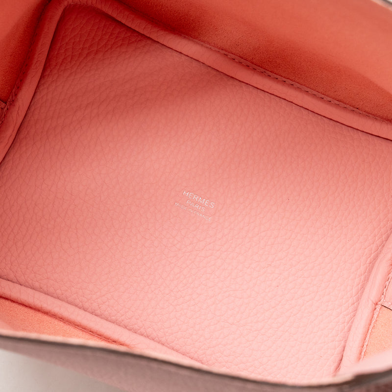 Hermes Picotin 18 Lock bag clemence rose sakura SHW stamp W