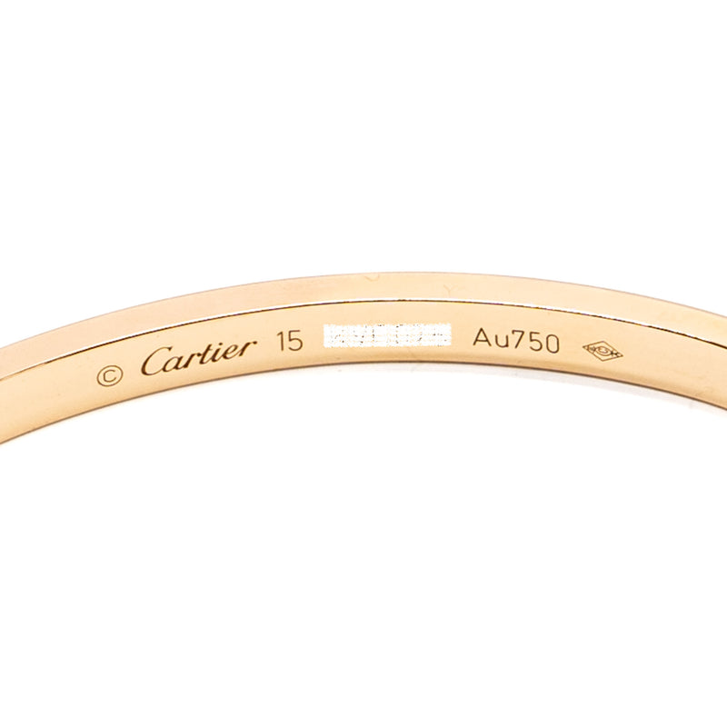 Cartier size 15 love bracelet small model Rose Gold,6 diamonds