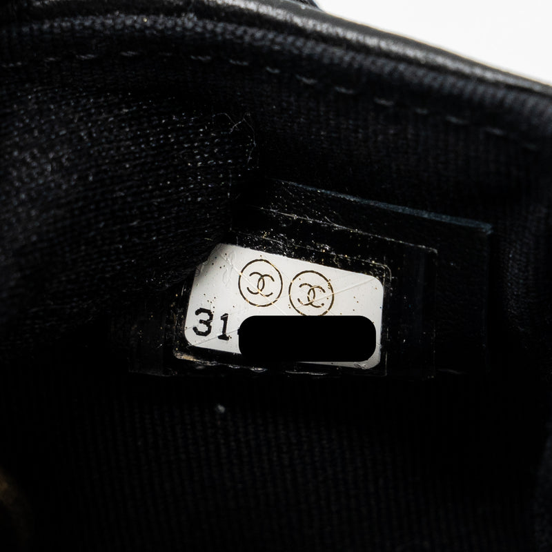Chanel 21K Mini Flap Bag Calfskin Black Brushed GHW