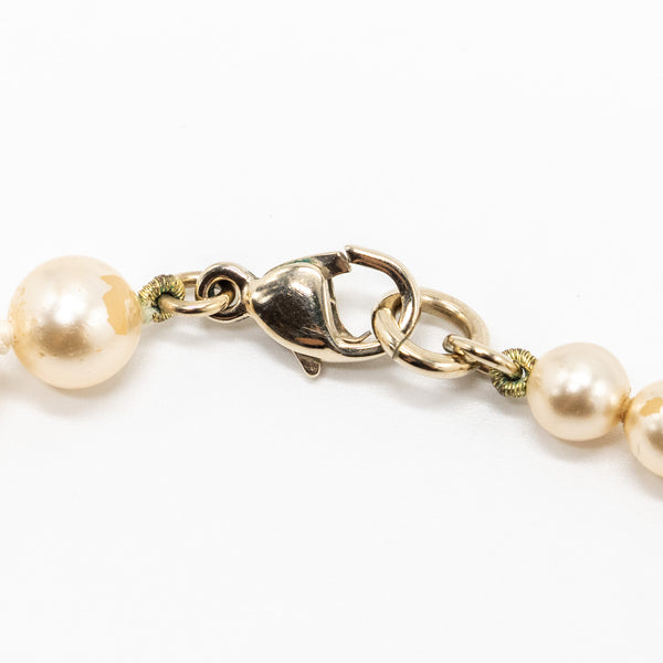 Chanel CC Logo Pearl Long Necklace LGHW