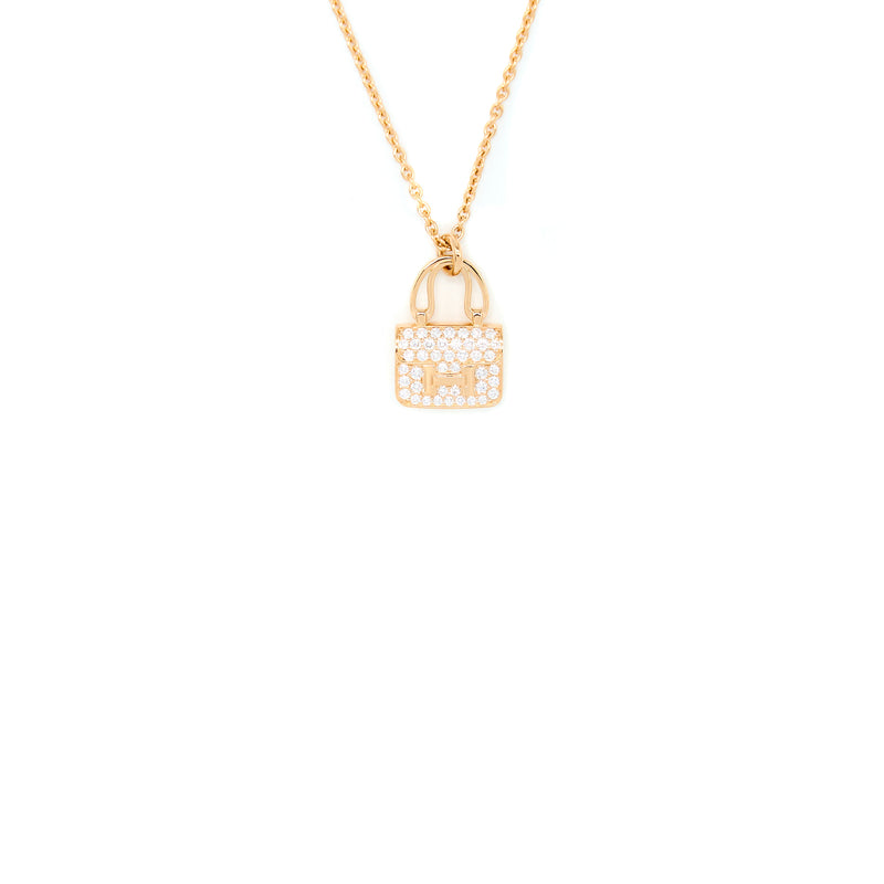 Hermes Constance Amulette Pendant Rose Gold Diamonds