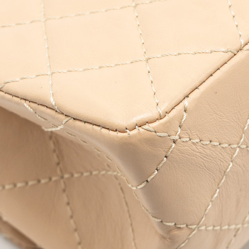 Chanel Small 2.55 Reissue Double Flap Bag Aged Calfskin Beige GHW