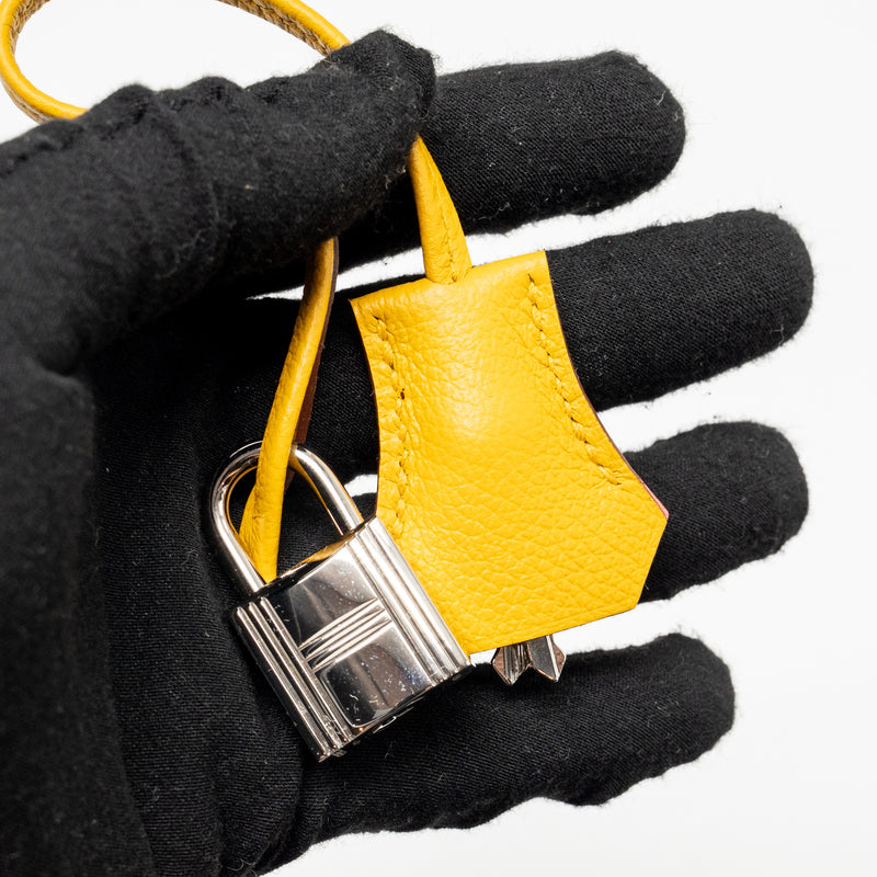 Hermes Bolide 1923 25 Evercolor Jaune Amber / Rose Ete SHW Stamp U