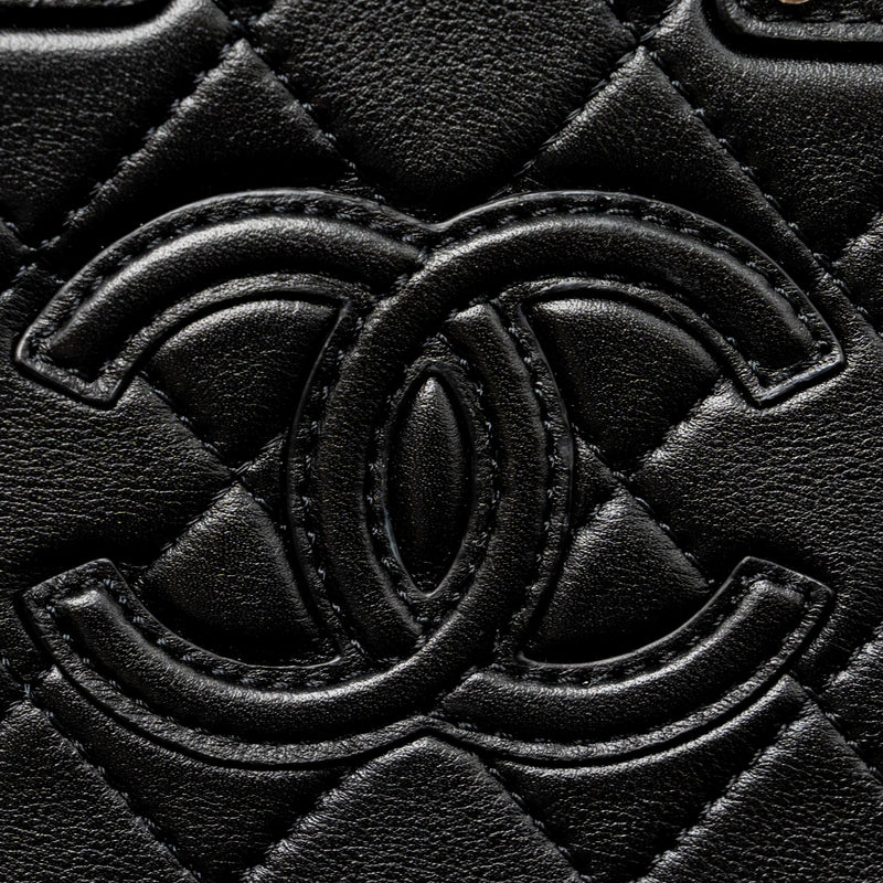 Chanel 22B Small Vanity Case Calfskin Black GHW (Microchip)