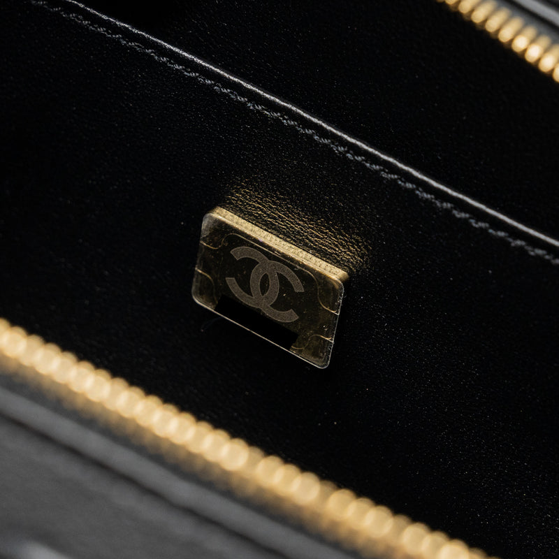 Chanel 22B Small Vanity Case Calfskin Black GHW (Microchip)