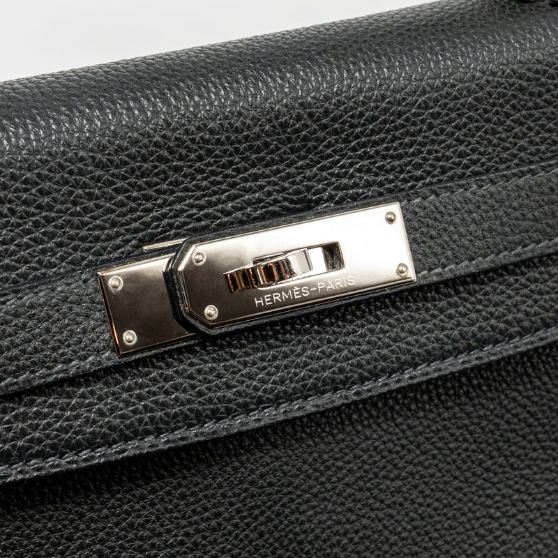 Hermes Kelly 28 Clemence Graphite SHW Stamp Square Q