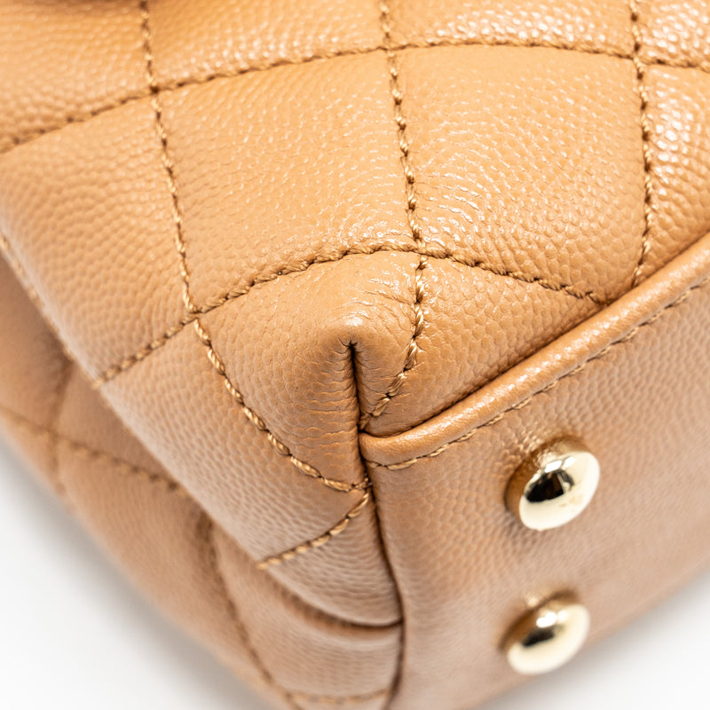 Chanel 21P Small Coco Handle Caviar caramel LGHW