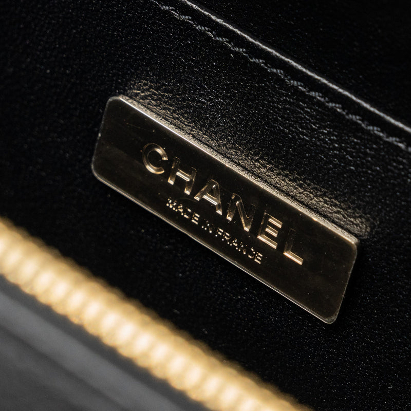 Chanel 22B Small Vanity Case Calfskin Black GHW (Microchip)