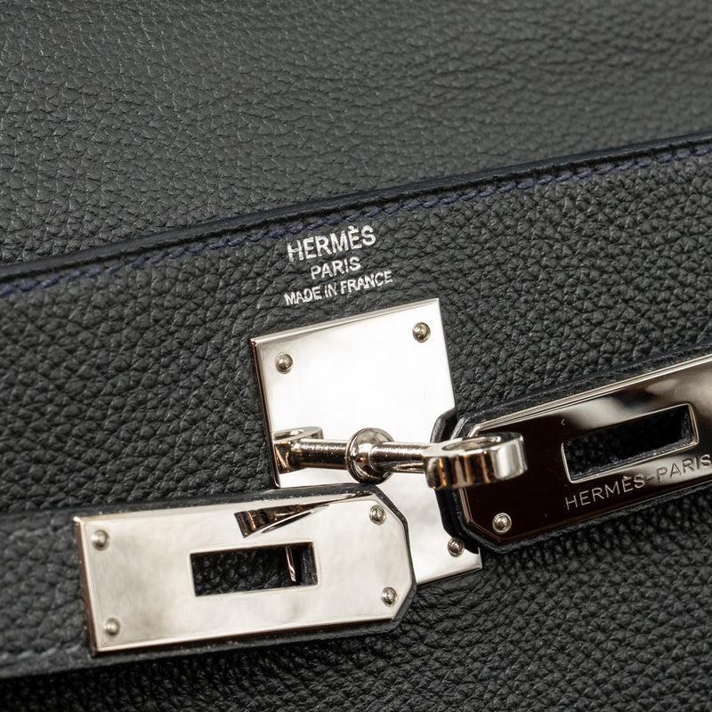 Hermes Kelly 28 Clemence Graphite SHW Stamp Square Q