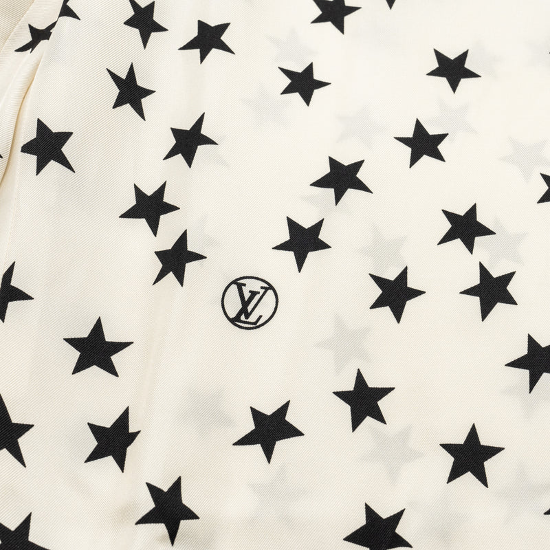 LOUIS VUITTON Size 36 Stars Silk Pajamas White/Black