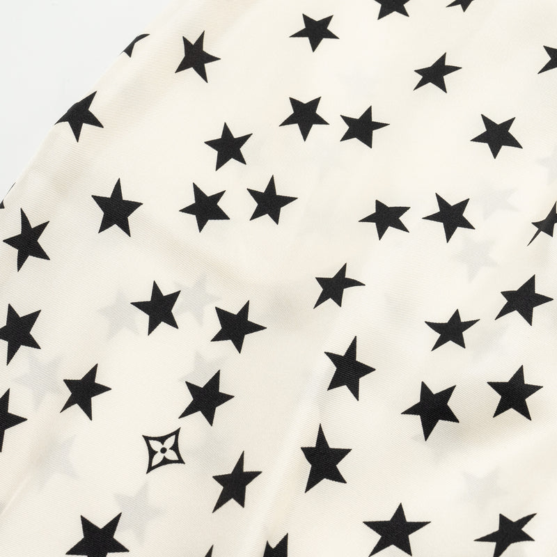 LOUIS VUITTON Size 36 Stars Silk Pajamas White/Black