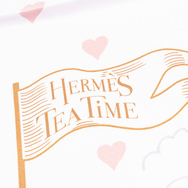 Hermes 70 x 70 cm silk scarf tea time rose pale / beige