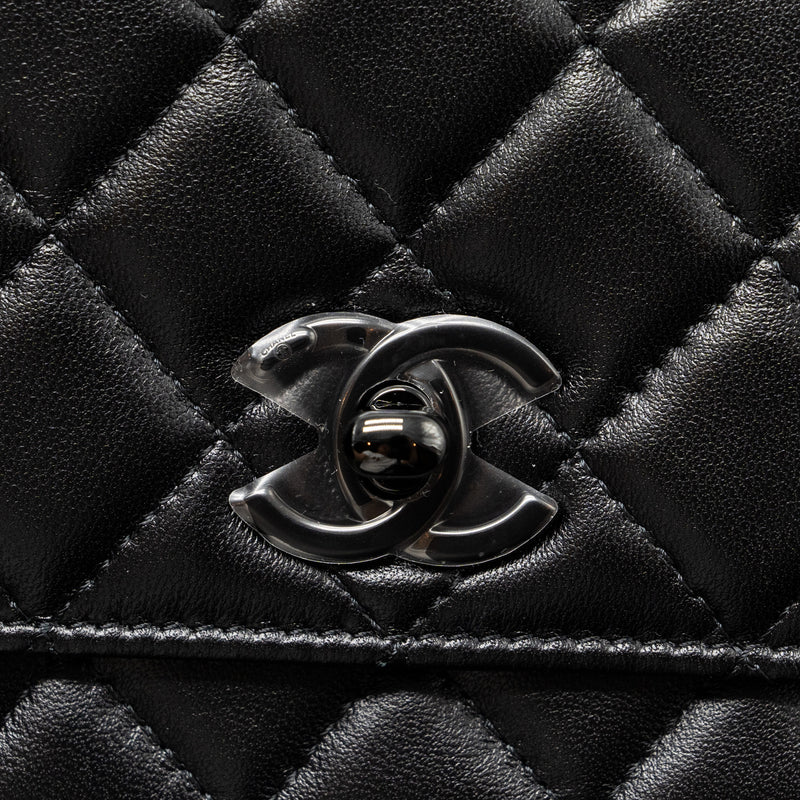 Chanel Trendy CC Wallet On Chain Lambskin Black With Black Hardware (Microchip)
