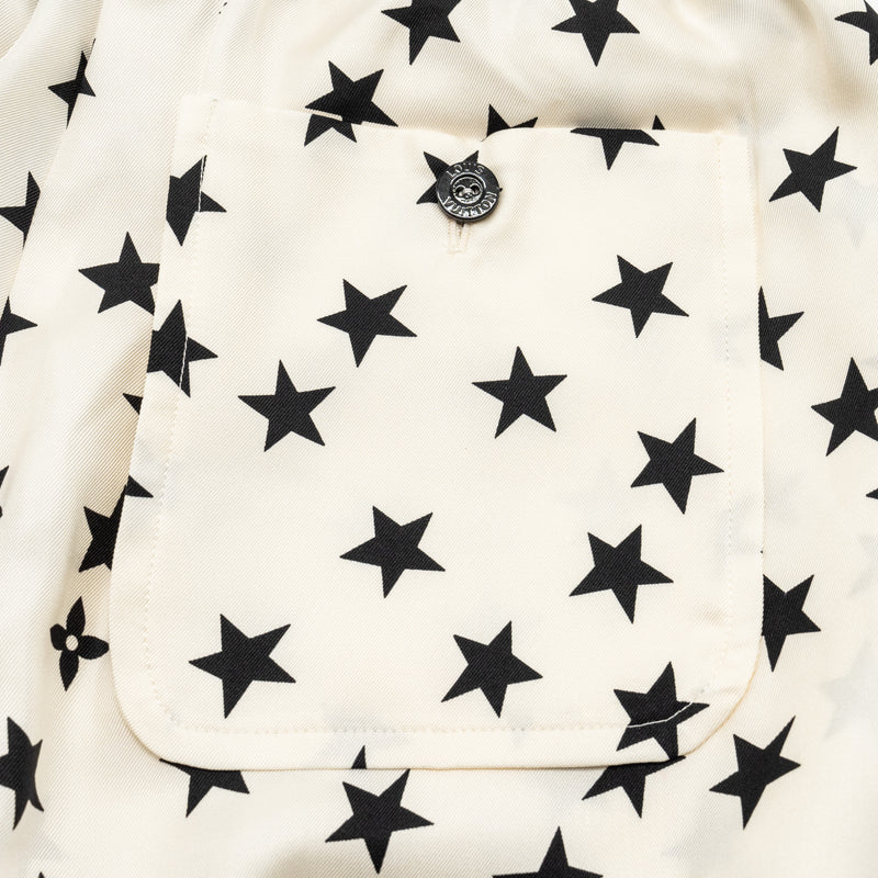 LOUIS VUITTON Size 36 Stars Silk Pajamas White/Black