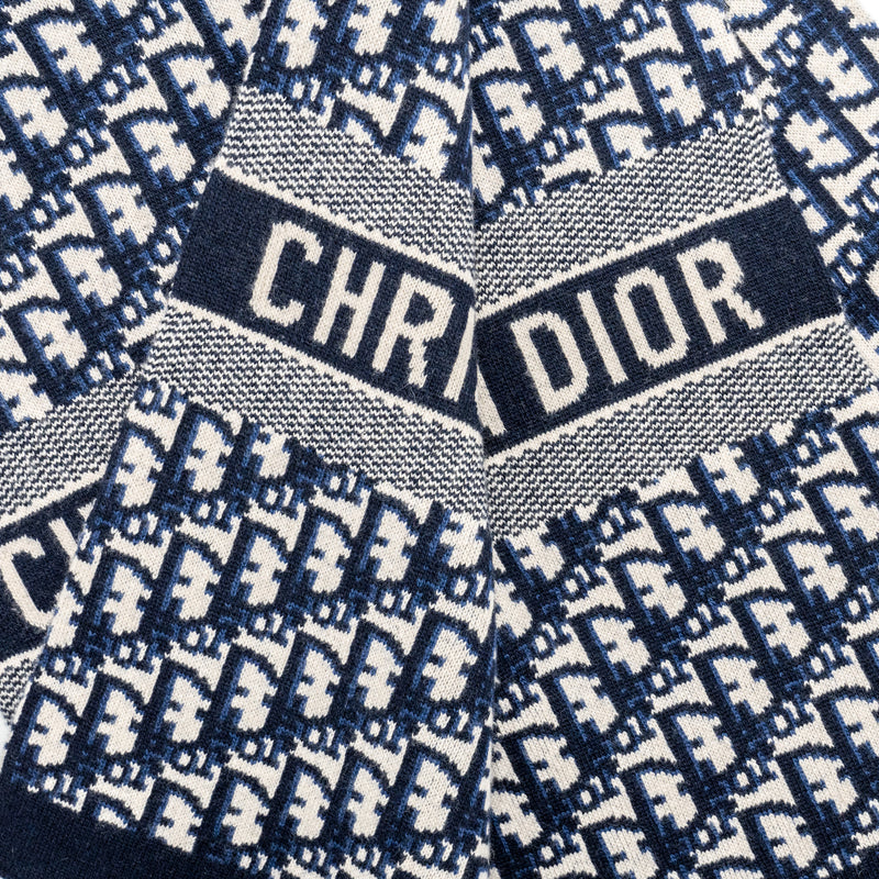 Dior Oblique Scarf Wool/Cashmere Navy