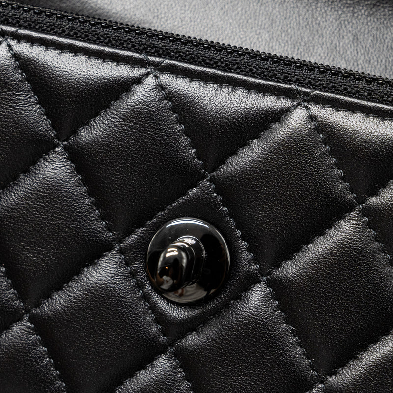 Chanel Trendy CC Wallet On Chain Lambskin Black With Black Hardware (Microchip)