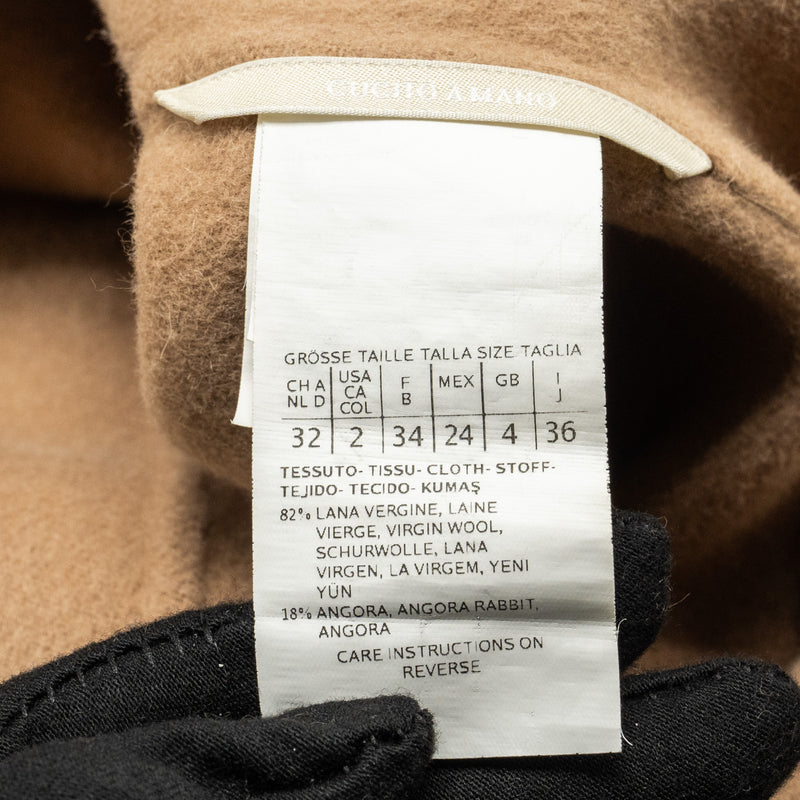 ‘S MaxMara size IT36 long coat light camel wool / angora