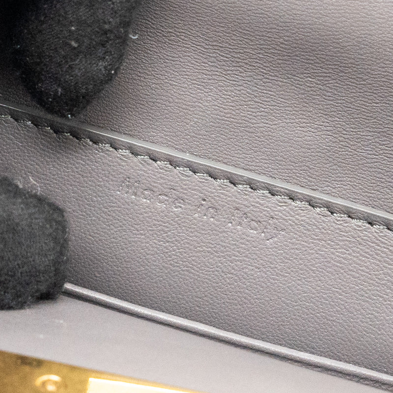 Celine mini clasp shoulder bag light grey leather GHW