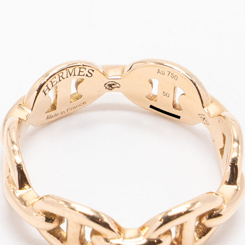 Hermes size 50 CHAINE D’ANCRE ENCHAINEE RING SMALL MODEL ROSE GOLD