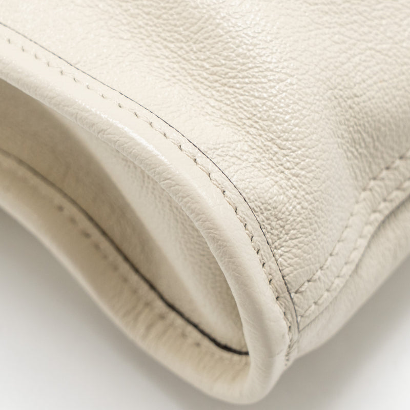 Gucci Rajah large chain tote bag leather white GHW