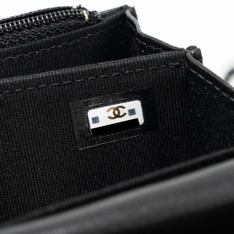 Chanel Trendy CC Wallet On Chain Lambskin Black With Black Hardware (Microchip)