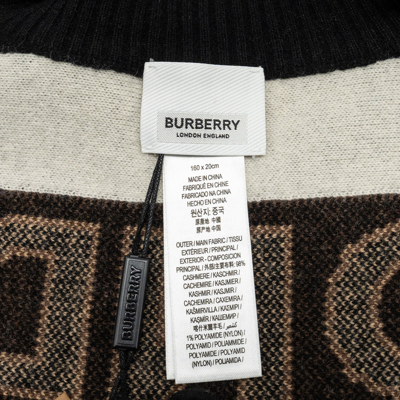 Burberry Jacquard Logo Capelet with Sleeves Cashmere Brown/Multicolour