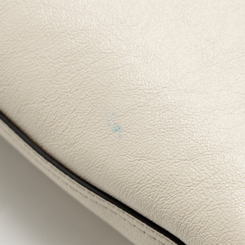 Gucci Rajah large chain tote bag leather white GHW