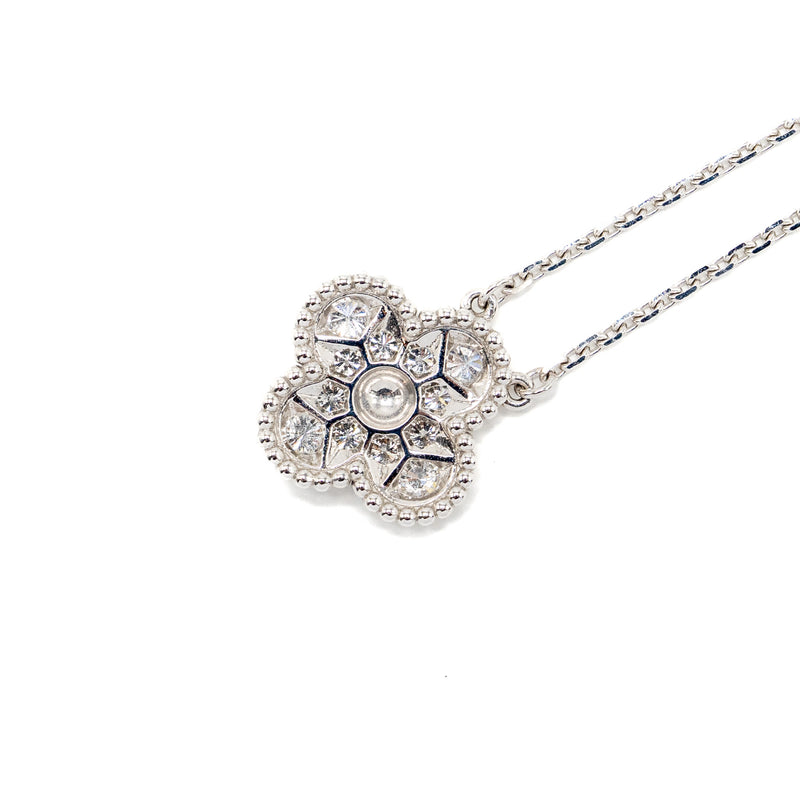 Van Cleef & Arpels Vintage Alhambra Pendant White Gold Diamonds