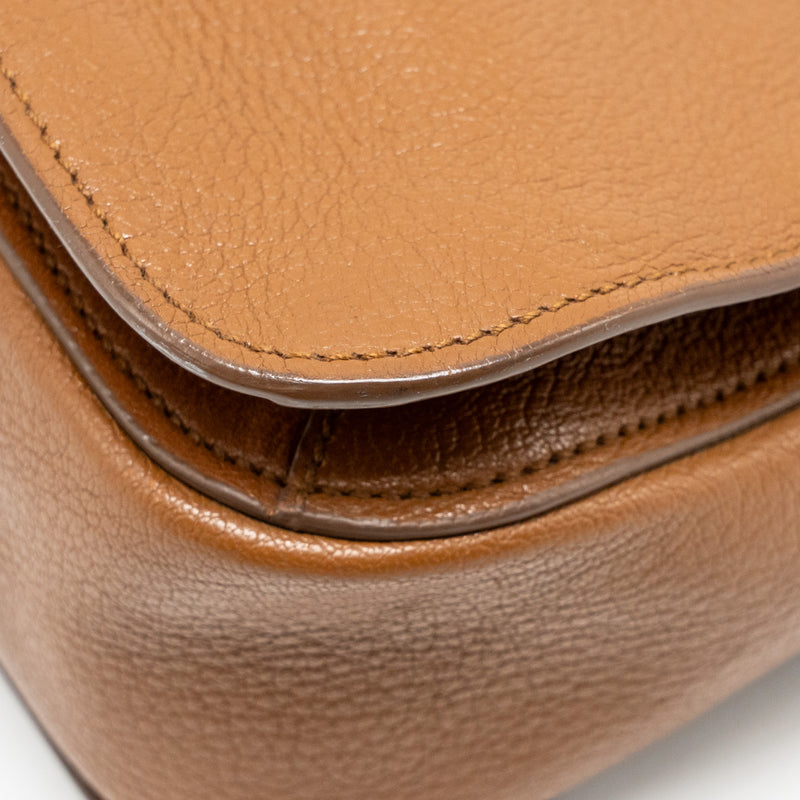 Miu Miu Madras Tote Bag Calfskin Brown GHW