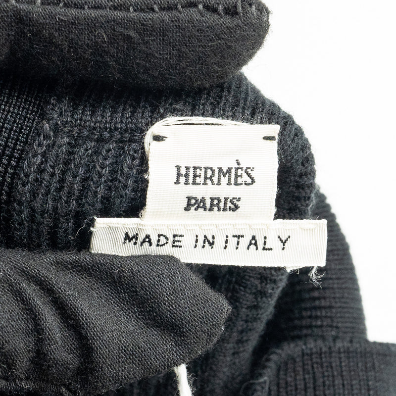 Hermes Size 34 Button Robe/Dress Cotton/Virgin Wool Black