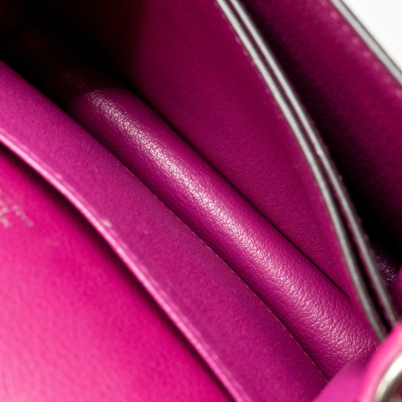 Hermes Mini Roulis Evercolor Rose Purple SHW Stamp A