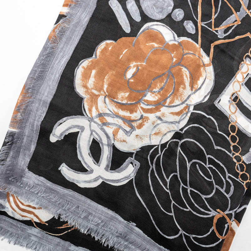 Chanel 140cm Scarf Modal / Cashmere Multicolour