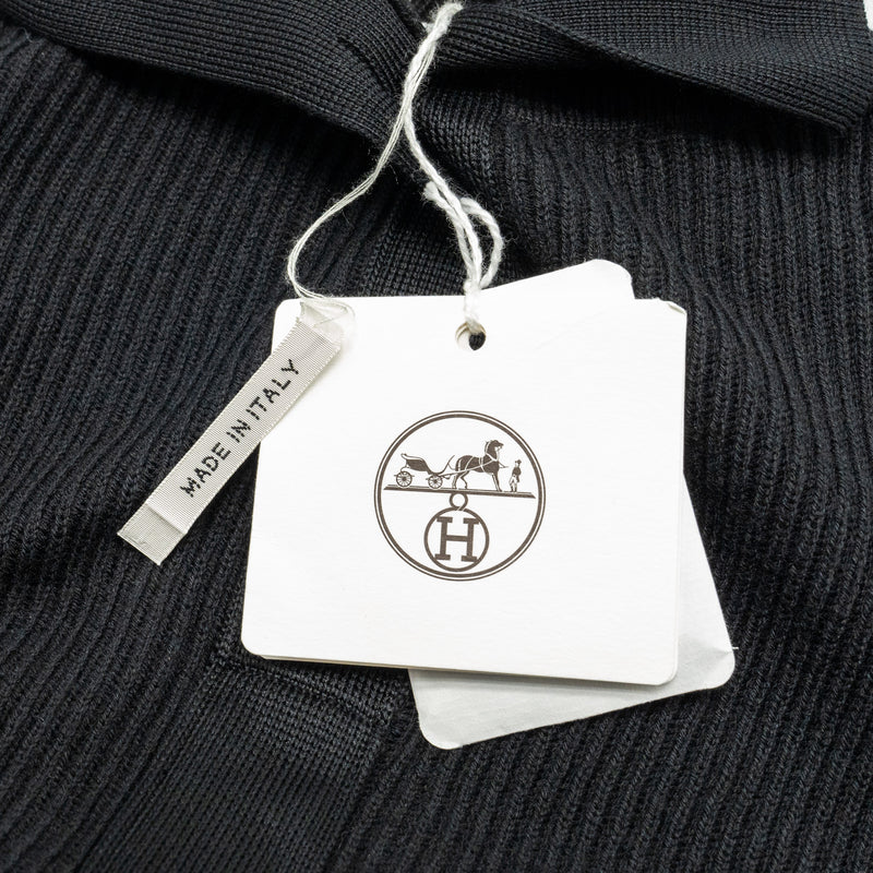 Hermes Size 34 Button Robe/Dress Cotton/Virgin Wool Black