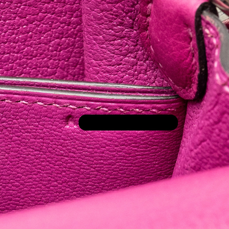 Hermes Mini Roulis Evercolor Rose Purple SHW Stamp A