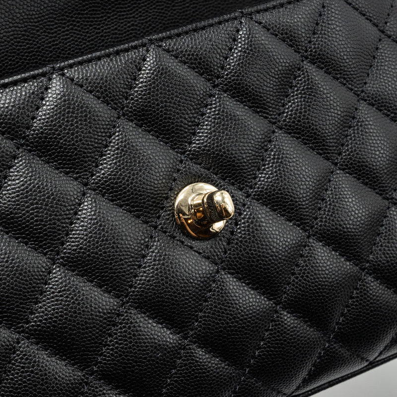 Chanel small coco handle caviar black LGHW (microchip)