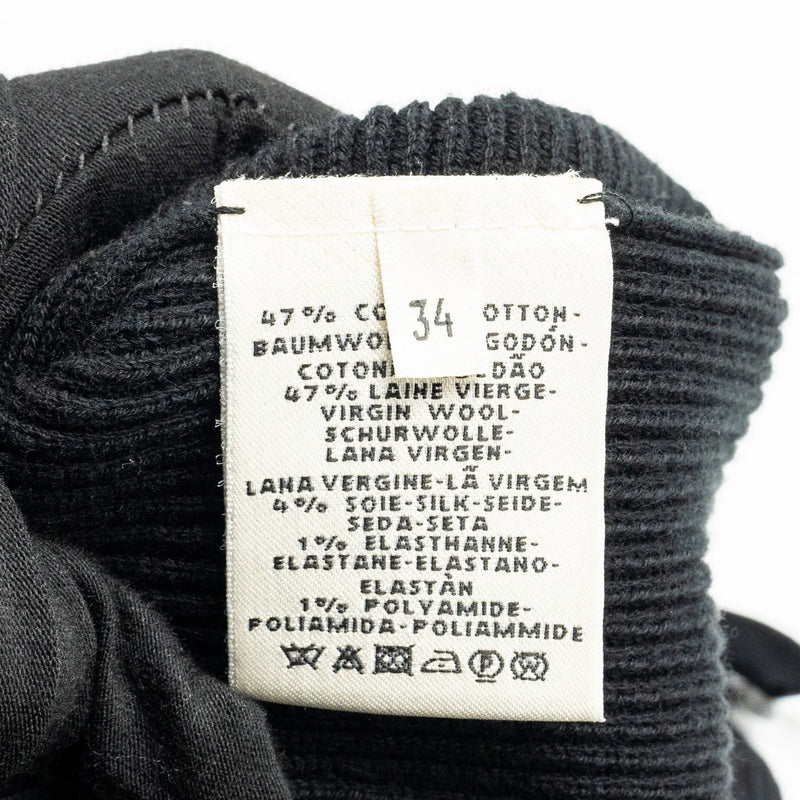 Hermes Size 34 Button Robe/Dress Cotton/Virgin Wool Black