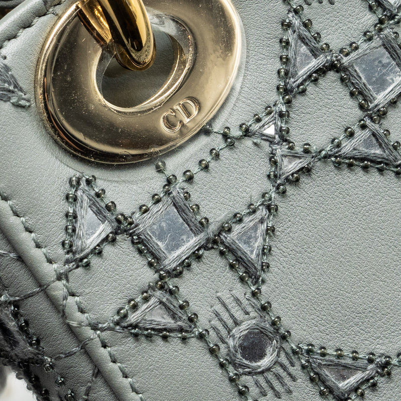 Dior Mini Lady Dior Limited Edition Lambskin Grey LGHW