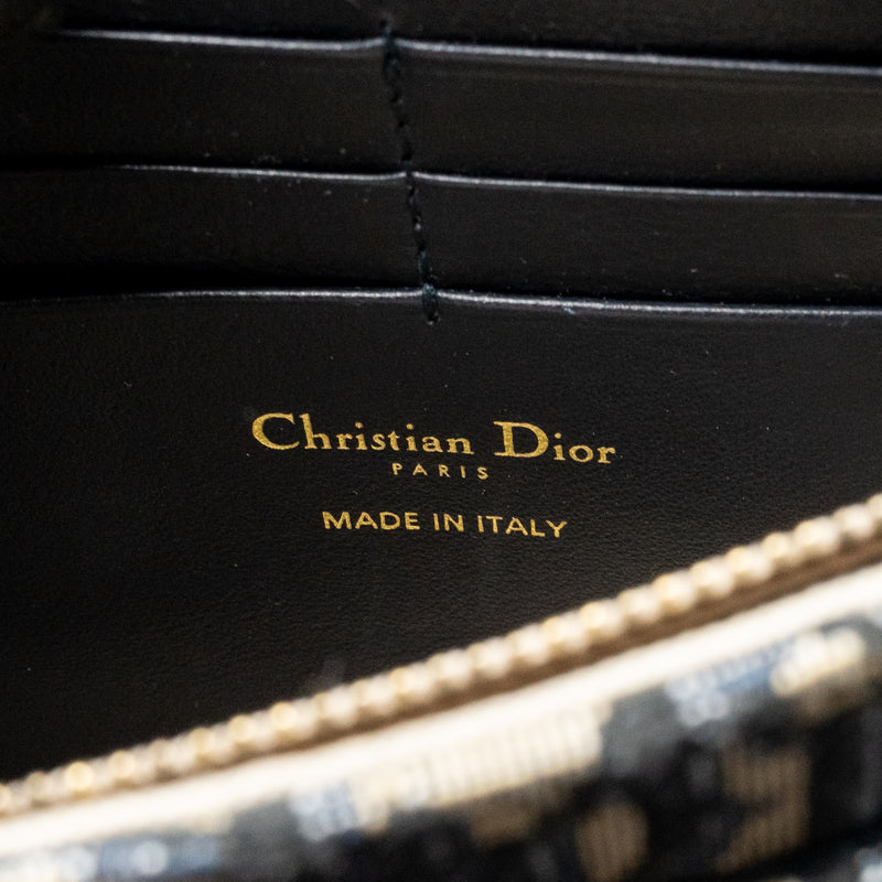 DIOR Saddle Pouch Dior Oblique Canvas Blue GHW