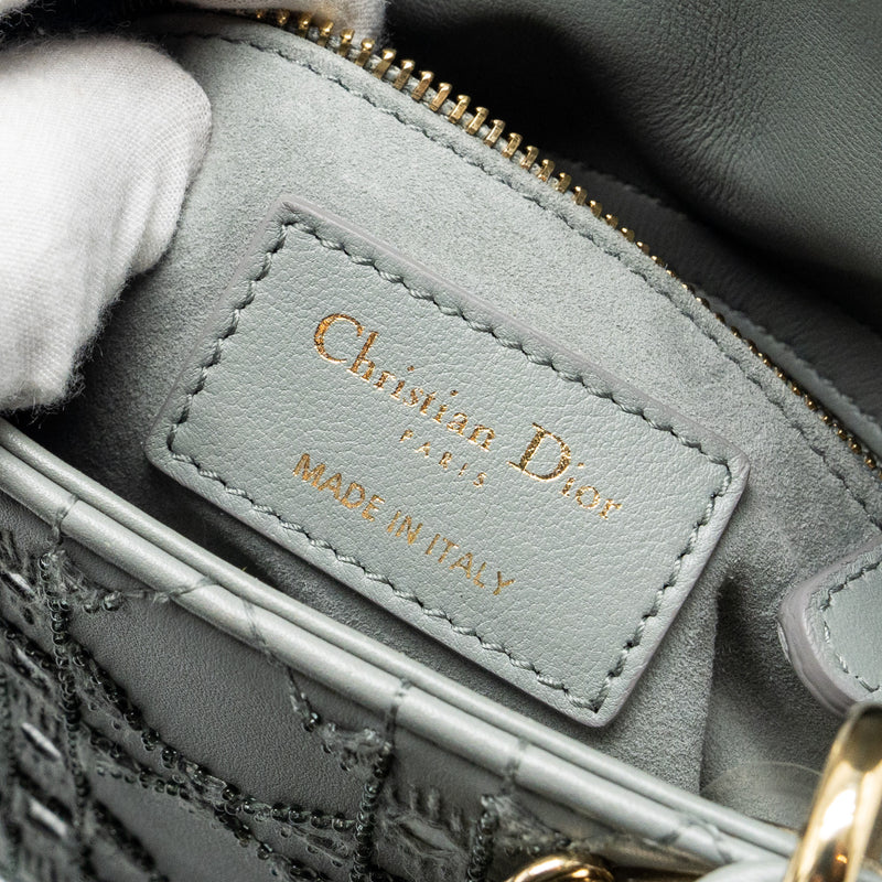 Dior Mini Lady Dior Limited Edition Lambskin Grey LGHW
