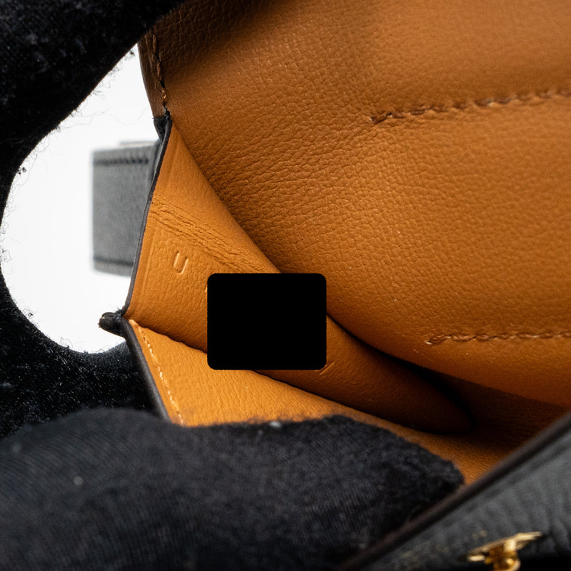 Hermes kelly pocket 18 belt epsom black GHW stamp U