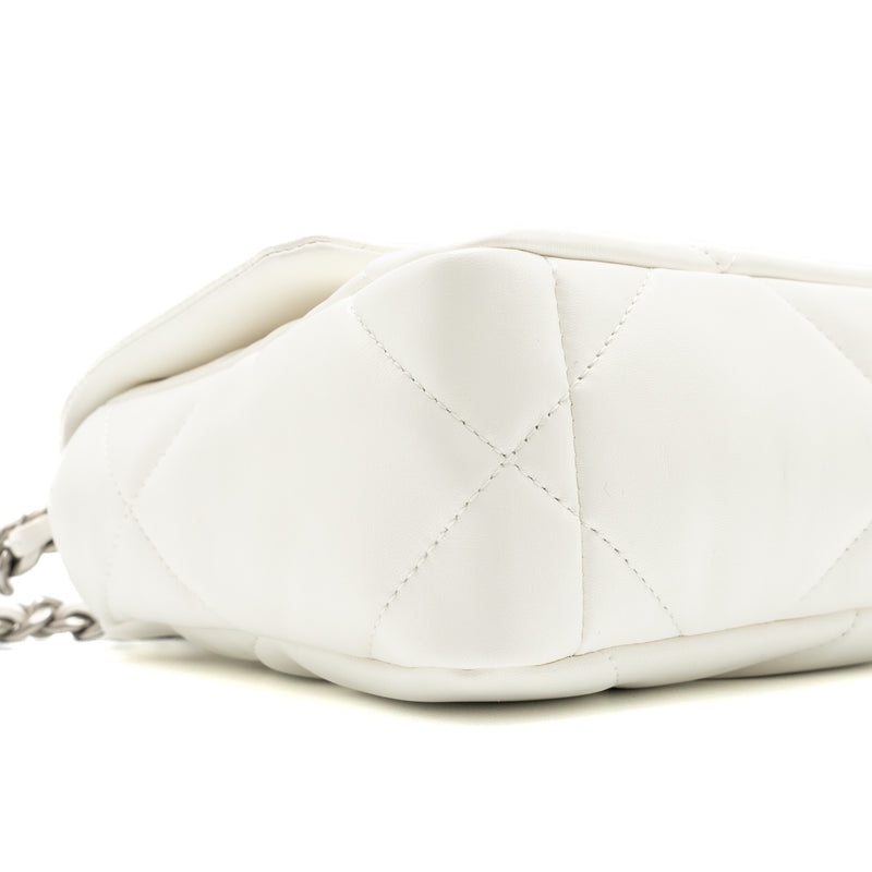 Chanel Small 19 Bag Lambskin White Multicolour Hardware (Microchip)