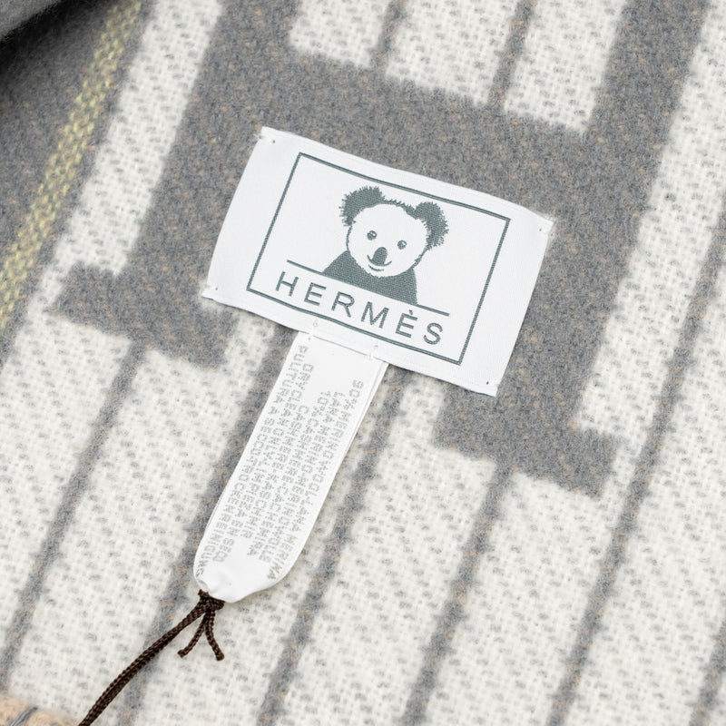 Hermes Avalon Cabriole Blanket Merino Wool/Cashmere gris perle