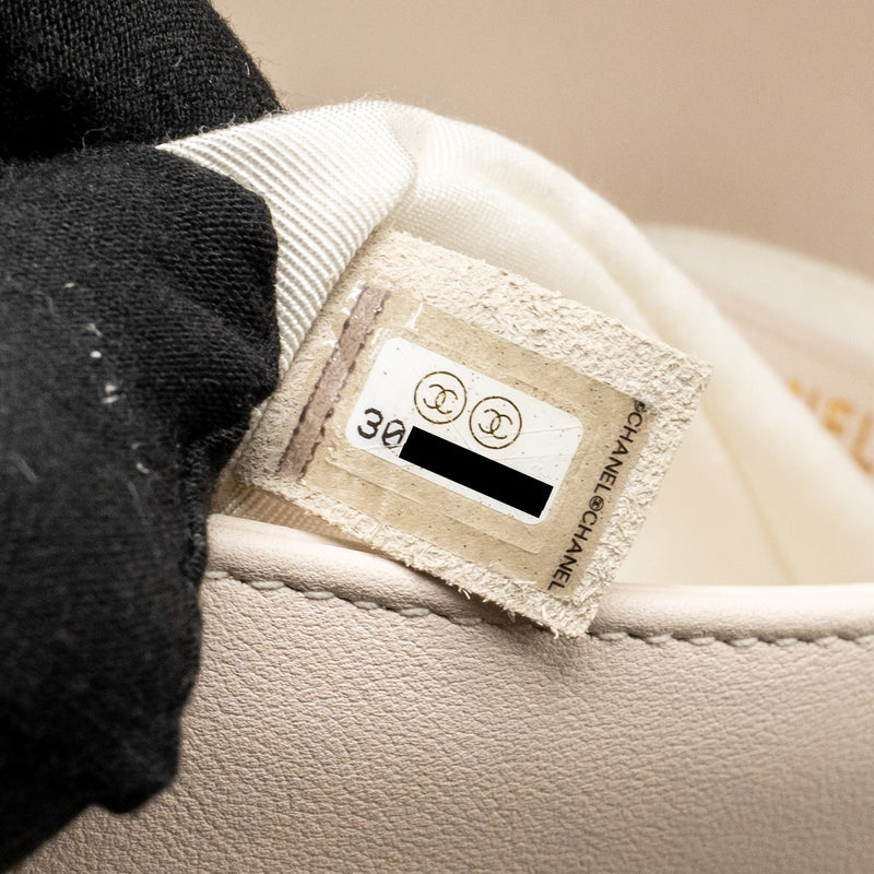 Chanel small boy bag lambskin cream white GHW