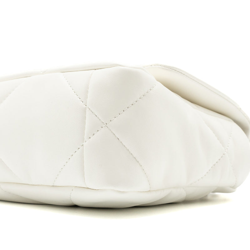Chanel Small 19 Bag Lambskin White Multicolour Hardware (Microchip)