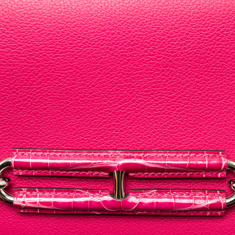 Hermes Mini Roulis Alligator Touch Evercolor Rose Mexico SHW Stamp Z