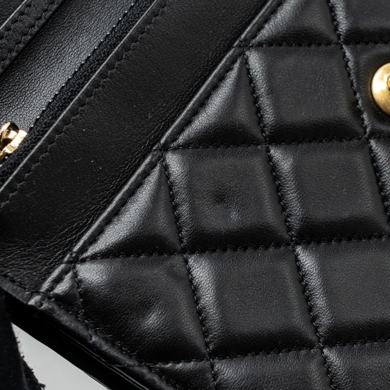 Chanel Pearl Crush Wallet On Chain Lambskin Black GHW (microchip)