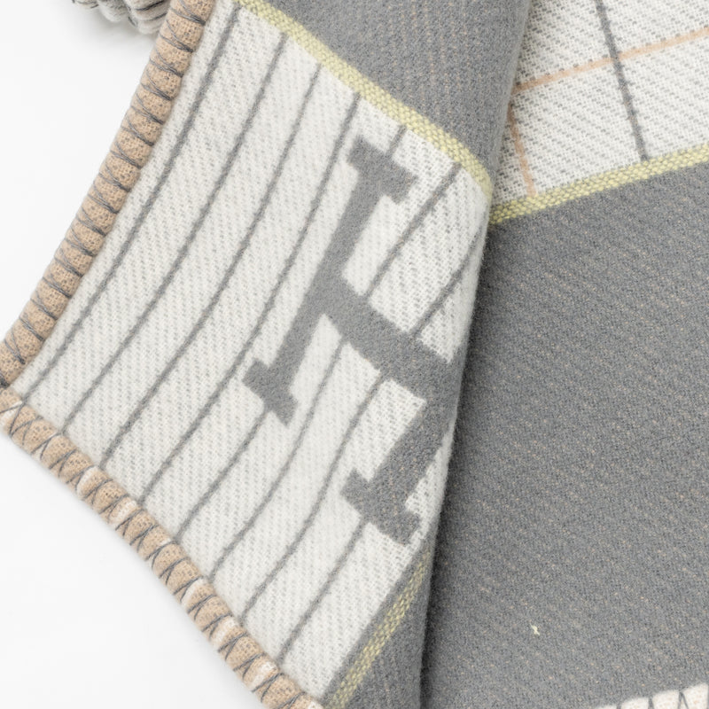 Hermes Avalon Cabriole Blanket Merino Wool/Cashmere gris perle